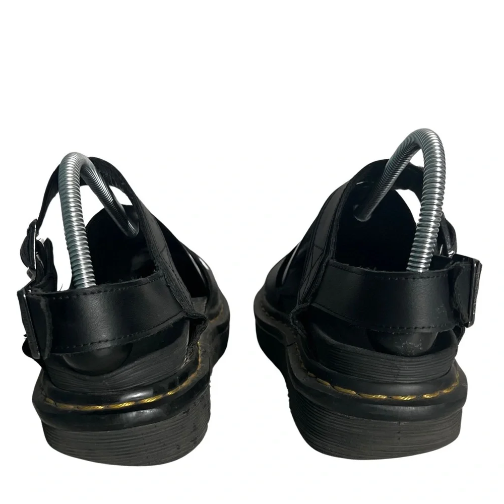 Dr. Martens Voss Black Hydro Leather Platform Sandals Shoes Open Toe Size 7 - Picture 9 of 12